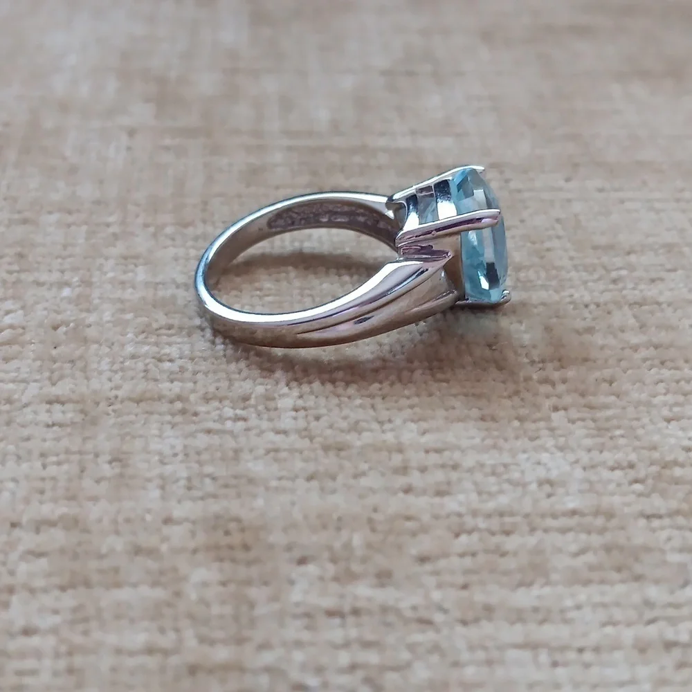 Synthetic Blue Silver Ring